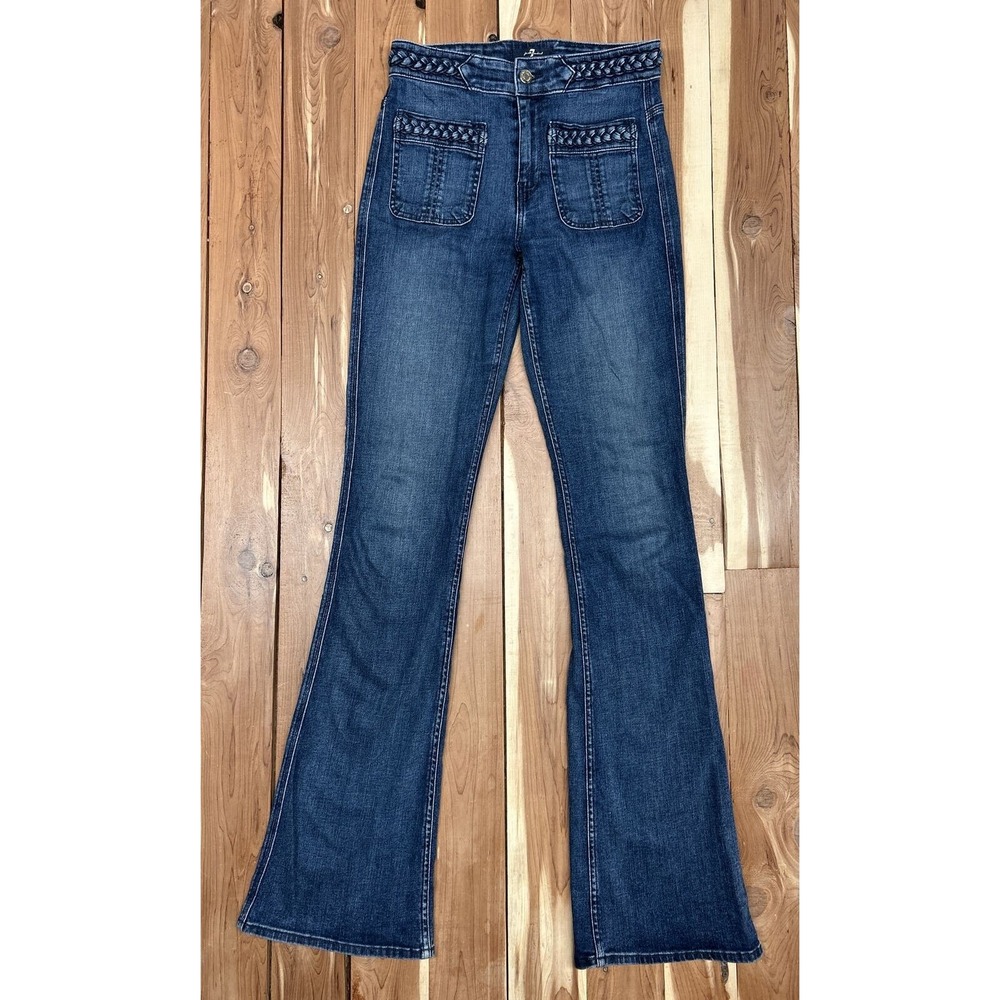 7 For All Mankind Women's Dark Blue Flare Jeans